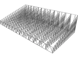 Structural Truss Roof 3D Model preview