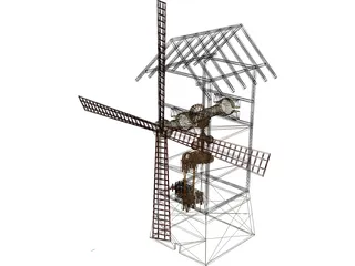Windmill Wood 3D Model preview