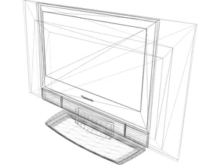 Panasonic Flat TV 3D Model preview