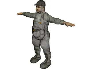 Fat Worker 3D Model preview
