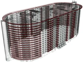 Apartment Building 3D Model preview