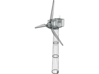 Wind Turbine 3D Model preview