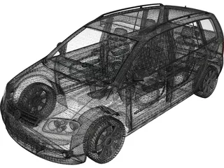 Volkswagen Touran (2003) 3D Model preview