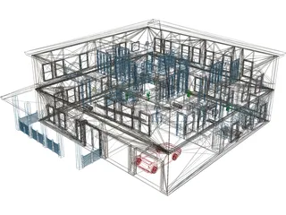 Two Story Home 3D Model preview