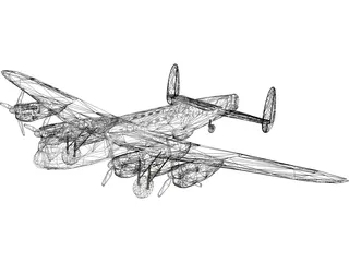 Avro Lancaster Bomber 3D Model preview