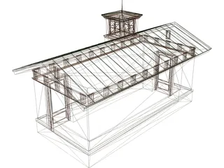 Bath House Structure 3D Model preview