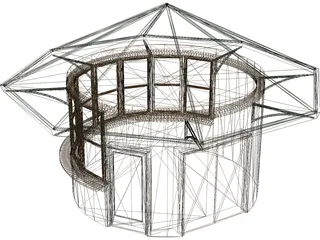 Kiosk Structure Model 3D Model preview