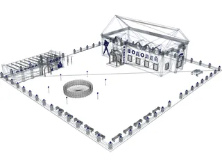 Cafe Vodoley 3D Model preview