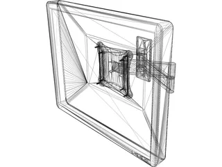 Dell 1704FPVt Monitor with Peerless LCS-KLA Wall Mount Arm 3D Model preview