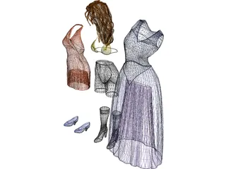 Woman Clothes 3D Model preview