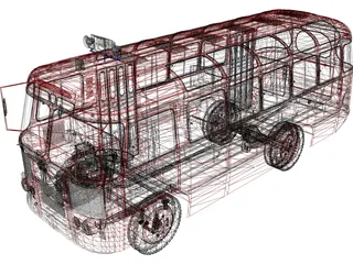 PAZ 672 Soviet Fire Department 3D Model preview