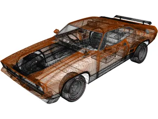 Ford Falcon Coupe GT351 (1973) 3D Model preview