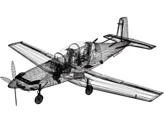 Beechcraft T-6 Texan II 3D Model preview