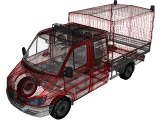Mercedes-Benz Sprinter CrewCab Fire Truck 3D Model preview