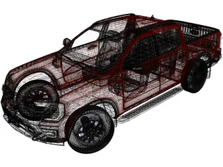 Ford Ranger XLT (2024) 3D Model preview