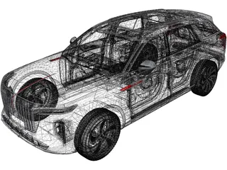 Hongqi E-HS9 (2020) 3D Model preview