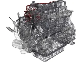 Kubota V3600 Engine 3D Model preview