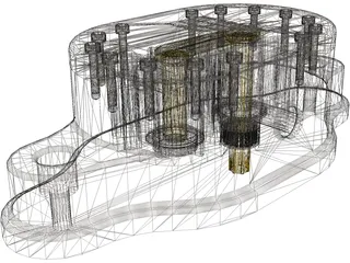 Gear Motor Pump 3D Model preview