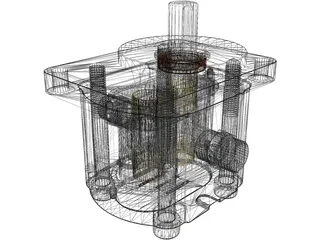 Hydraulic Gear Pump 3D Model preview