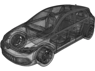 Volkswagen Golf 8 (2020) 3D Model preview