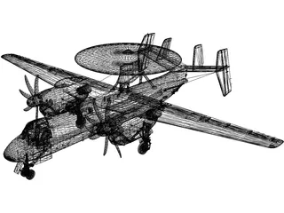 Grumman E-2C Hawkeye 3D Model preview