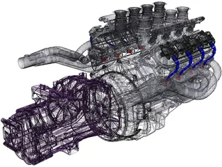 Chevrolet LS1 Engine 3D Model preview
