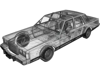 Lincoln Town Car (1989) 3D Model preview