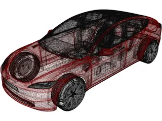 Tesla Model 3 (2024) 3D Model preview