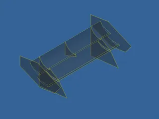 Formula Student Rear Wing 3D Model preview