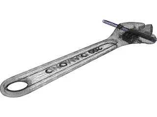 Adjustable Wrench 3D Model preview