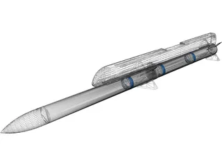 AIM-120 AMRAAM Missile 3D Model preview