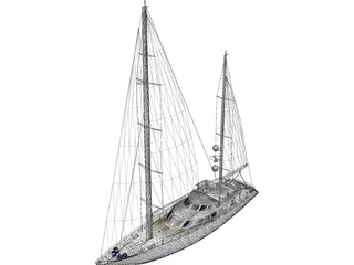 Yacht 3D Model preview
