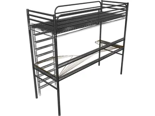 Endo Bed and Desk 3D Model preview
