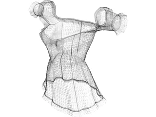 Woman Dress 3D Model preview