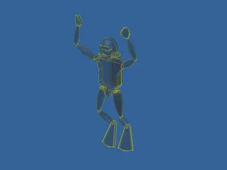 Scuba Diver Toy 3D Model preview