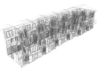Apartment Building 3D Model preview
