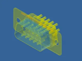D-Sub 9 Connector 3D Model preview