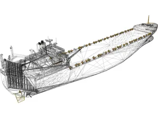 Tanker Ship 3D Model preview