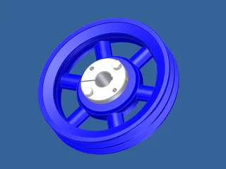 Pulley of 7.2 Inches Diameter 3D Model preview