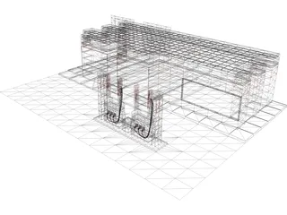 Gas Station 3D Model preview