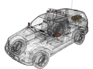 Mercedes-Benz ML-class Police 3D Model preview