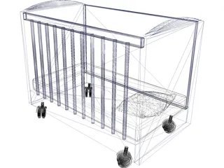 Baby cribe 3D Model preview