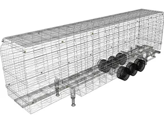 Trailer Livestock 3D Model preview