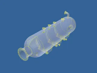 Cylindrical gas pressure vessel 3D Model preview