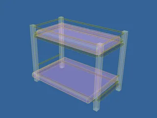 Futon Bunk Bed 3D Model preview