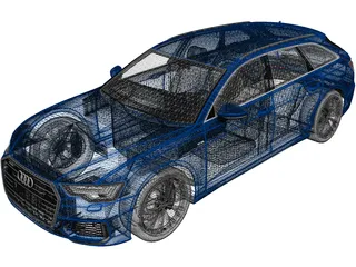 Audi A6 Avant S-line (2019) 3D Model preview