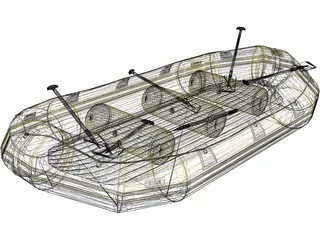 Rafting Boat 3D Model preview