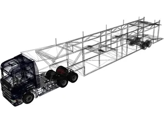 Scania Car Carrier Trailer 3D Model preview