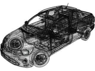 Volkswagen Saveiro 1.6 MSI Extreme (2025) 3D Model preview