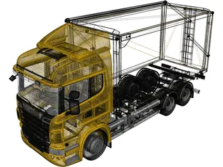 Scania R730 Box Truck (2010) 3D Model preview